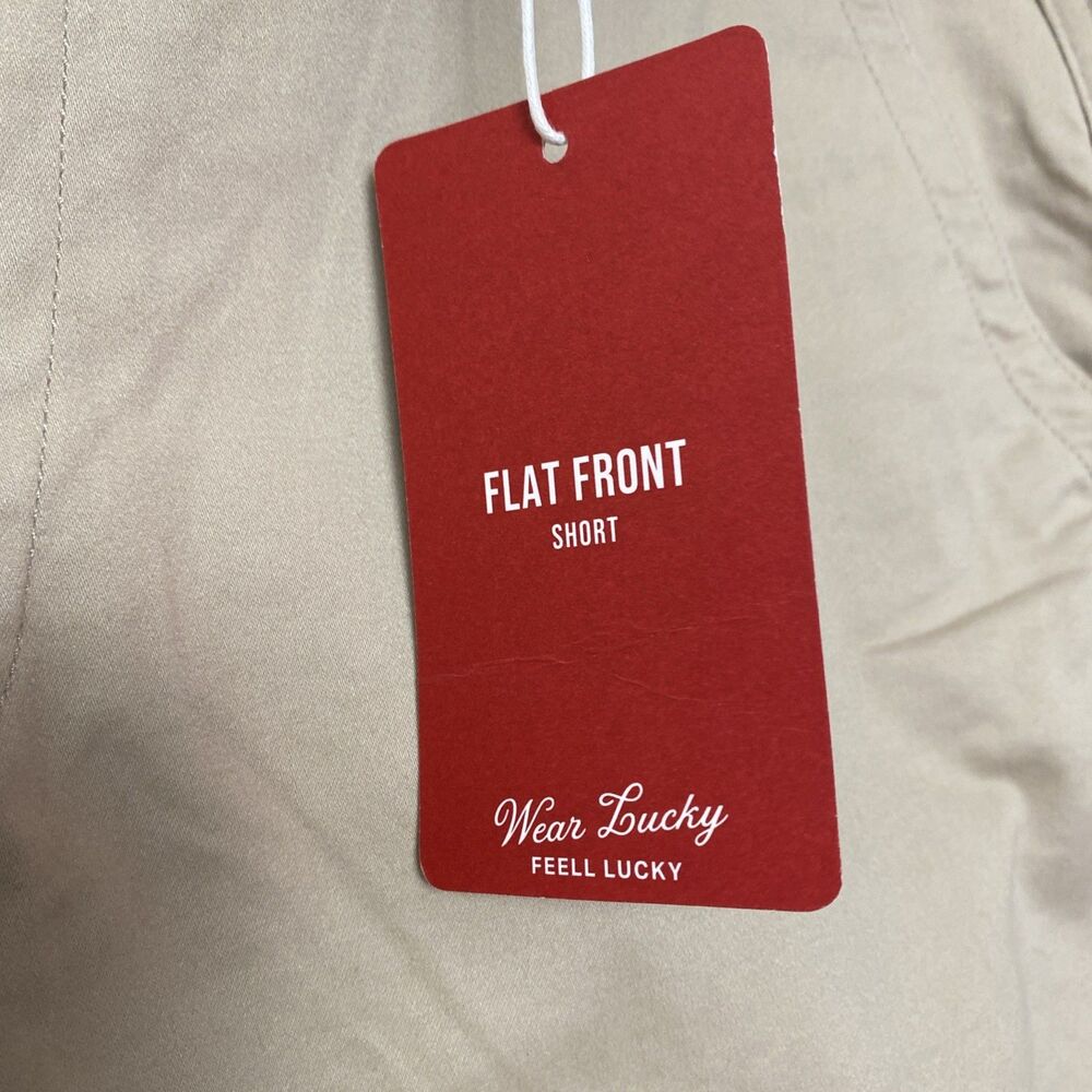 Lucky Brand Khaki Flat Front Chino Shorts Mens Size 33 Casual Stretch 9" Pockets - Picture 14 of 14
